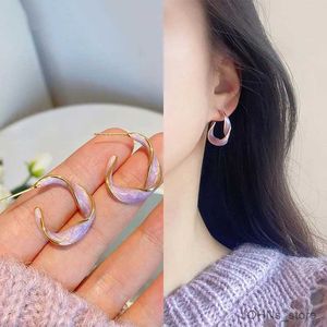 Stud New Fashion White Purple Cross Hoop Ooy Eargs For Women Girls Punk Metal Tweed Art Line Oread Orees Boucles Jewelry Party Cadeaux