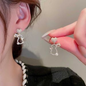 Stud New France Light Luxury Imitation Pearl Women's Korean Fashion Boucles d'oreilles en cristal Bride Elegant Jewelry Party Gift G230602