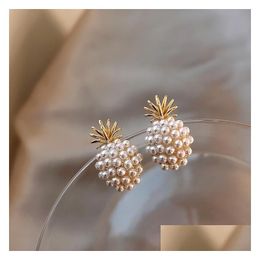 Stud New Géométrique Perle Femmes Classique Boucles D'oreilles Ananas Femme Mode Bijoux Bijoux Boucles D'oreilles Dhylm