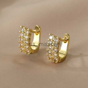 Stud New Ladies Fashion Joyería de alta calidad Doble fila Crystal Zircon Round Silver Plated Cute Earrings 2023 J230529 J230529