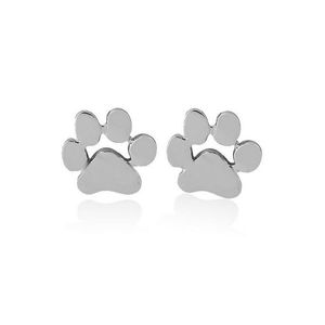 Stud New Pet Cat Dog Lover Paw Print Boucles d'oreilles Puppy Mémorial Minimaliste Brotte d'oreille mignon Animal Gold Sier plaqué Drop Livraison J DH4O9