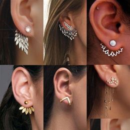 Stud Nouvelles boucles d'oreilles en perles à la mode Ailes d'ange Forme de plume Boucle d'oreille pour filles Bohème Mariage Bijoux Cadeaux 231W Drop Livraison Jewe Dhi1B