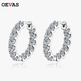 Stud Oevas 100% 925 Sterling Silver Real 2.6ct oorring hoepels voor vrouwen sprankelende trouwfeest luxe fijne sieraden cadeau 230404