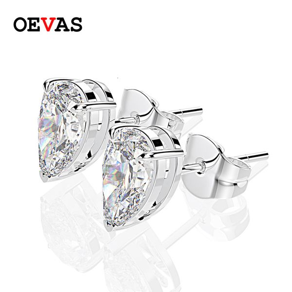 Stud OEVAS Classic 100% Plata de Ley 925 pera piedras preciosas reales pendientes de oro blanco joyería fina regalos al por mayor 230307