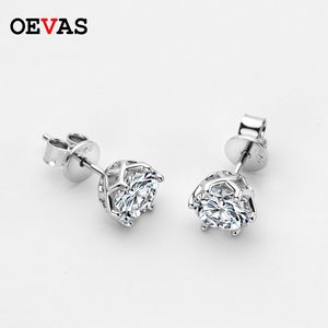 Stud Oevas Real 051 Carat D kleur oorbellen voor vrouwen topkwaliteit 100% 925 sterling zilveren mousserende bruiloft sieraden 230307