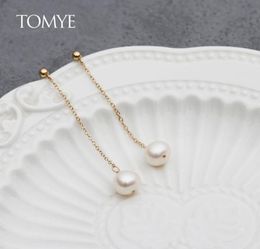 Stud Pearl -oorbellen 14K GOUD TOMYE ED21026 Hoge kwaliteit Luxe eenvoud Lange keten voor vrouwen geschenken sieraden3420840