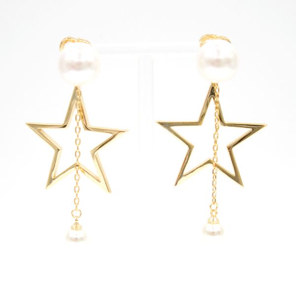 Boucles d'oreilles perlé pour femmes charme étoile Pendant Gold Designer Bijoux classique Fashion Mode d'oreille personnalisée fille charmante accessoire