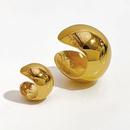 Stud PerisBox enkel stuk massief goud kleur oorbellen zonder piercing metalen bal dikke kraakbeen vrouwen minimalistische oor manchet 231212