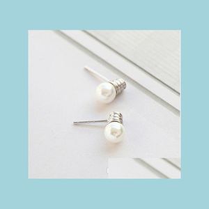 Stud Personality BB Imitatie Pearl -oor studs voor dames dames feest sieraden sier legering mooie eenvoudige geometrische stud oorbellen drop deli dhjao