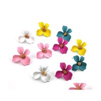 Étalons de bonbon personnalisé couleur fleur de fleur de boucle d'oreille de boucles petites boucles d'oreilles pour femmes filles de style coréen