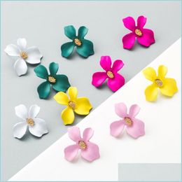 Stud personalizado color caramelo flor pendiente pendiente nueva moda pequeños pendientes para mujeres niñas joyería de estilo corea 99 g2 entrega de gota 2 dhm6r