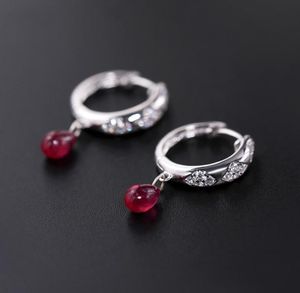 Stud Plain Ruby Earring 039s Day Echte Edelstenen 925 Sterling Zilver Waterdruppel Gekleurd Geschenk 2210222920963