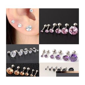 Stud Pretty Earrings Mens Women Women Fashion Nail Small Piercing Body Jewelry Zirconia Drop Delivery Dhnj3