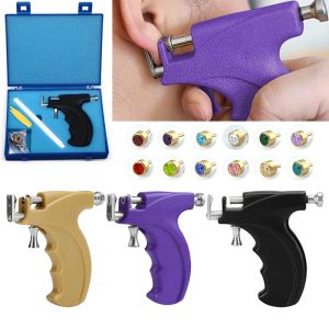 Stud Professional Ear Piercing Gun Outils Acier Stud Boucle d'oreille Sûr Stérile Nez Nombril Helix Piercing Outil Ensemble Bijoux de Corps Hine Kit