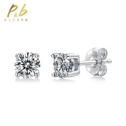 PuBang – boucles d'oreilles fines en argent Sterling 925, 0,5ct x 2 pièces, diamant GRA Moissanite, pour femmes et hommes, cadeau d'anniversaire, vente en gros, YQ240110