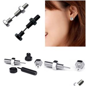 Stud Punk Rvs Schroef Moer Oorbellen Mannen Vrouwen Nieuwigheid Rock Gothic Piercing Oor Nagel Lichaam Sieraden Drop Levering Dhuxz