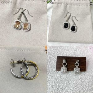 Stud Vente rapide DY oreille Stud designer bijoux de mode femme boucle d'oreille de luxe crochet torsadé boucle de fil boucles d'oreilles en argent sterling 14 carats plaqué or collier 240306