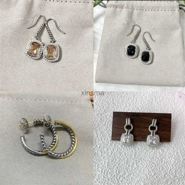 Stud Venta rápida DY Ear Stud Diseñador Joyería de moda Pendiente de mujer Gancho de lujo Pendientes de hebilla de alambre trenzado en plata esterlina Collar chapado en oro 240306