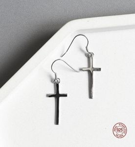 Stud Real 925 Serling Silver 100 boucles d'oreilles cross gothiques simples pour femmes bijoux fête oreille goujons de cadeaux de fille OrnamentsStud5628127