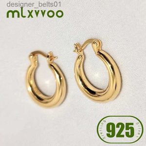 Stud réel 925 en argent sterling mode minimaliste surface lisse boucles d'oreilles rondes pour femmes bijoux de fête de mariage 2024C24319