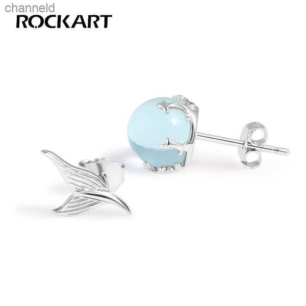 Stud Réel 925 en argent Sterling sirène bulle boucles d'oreilles pour les femmes anniversaire présent queue de poisson bijoux fins S925 en gros L230518