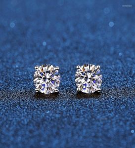 Boucles d'oreilles Moisanite Stud Real Moissanite 14k Gold blanc plaqué Sterling Silver 4 Porg Boucle d'oreille pour femmes Men Oreille 1CT 2CT 4CTSTUDSTUDS1397945