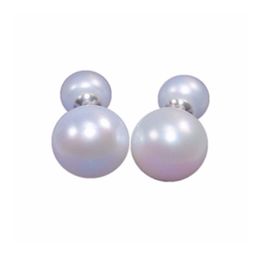 Stud Echt S925 Sterling Silber Luxuriou Super Große 11-12mm Natürliche Perle Mode Doppel Ohrringe Für Frauen3303
