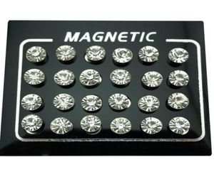 Regelin de semental 12 par de parejas 4 5 6 7 mm Redonda Cristal Magnet Magnet Puck Mujeres Hombres Magnéticos Joyería de enchufe de oído falso Magnético 229S7871378