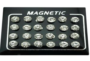 Stud REGELIN 12 paar veel 4 5 6 7mm Ronde Kristal Strass Magneet Oorbel Puck Vrouwen Heren Magnetische Nep Oordop Jewelry229S3207222