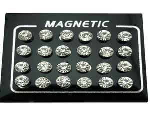 Stud Regelin 12 paires 4567mm rond cristal strass aimant boucle d'oreille Puck femmes hommes magnétique faux bouchon d'oreille bijoux 8818986