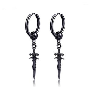 Stud Retro Black Cool Sword oorbellen Piercings voor vrouwen Men Persoonlijkheid Non Piercing Fake Punk Jewelry11186071