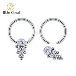 Goujon droit Grand ASTM F136 anneau de nez captif 16G anneau de Septum pour nez Daith lèvre sourcil mamelon oreille Cartilage Helix 231020