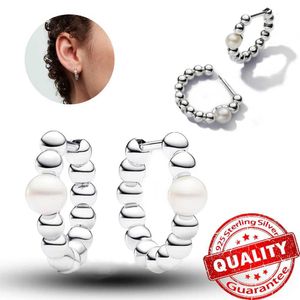 Stud Romantische oorbellen Danshui Culture Pearl 925 Pure Silver Earrings Wedding Sieraden Set Q240517