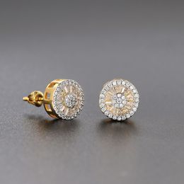 Stud Round Crystal -oorbellen voor vrouwen goud kleur kubieke zirkonia hiphop oorr earring heren sieraden bulk items groothandel loten ohe123 230325