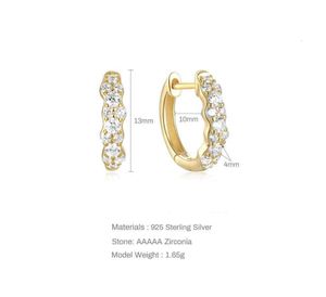 Stud Roxi S Sterling Sier Earring Onregelmatige half Micro ingelegde kristal oorde oorbellen voor vrouwen Bijoux femme neiging 2024 YQ231211