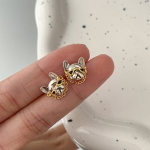 Stud S3101 bijoux de mode S925 aiguille en argent mignon chien boucles d'oreilles conception de Niche lunettes bouledogue boucles d'oreilles