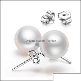 Stud S925 Sier Geplated 6mm 8mm 10 mm Imitatie Pearl Bal oorbellen Dames mode sieradenfeest ED029 Drop levering DHWP7 DHQND