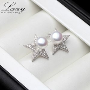 Stud S925 Streling Argent Perle D'eau Douce Boucles D'oreilles Pour Les Femmes Naturel Fille Coréenne Cadeau À La Mode À La Mode 230801