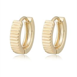 Stud S925 roue Stripe Huggies Boucles d'oreilles Hoop Ins Denty Gold plaqué S925 Silt Sterling Minimalics Small Bijoux pour femmes Gift Q240517