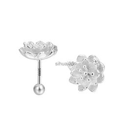 Stud S999 Silver Lotus Piercing Eaute d'oreille Accessoires de boucles d'oreille pour les femmes vendant des bijoux de luxe haut de gamme en gros YQ231026