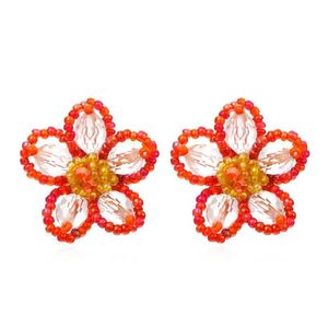 Boucles d'oreilles en perles de riz tissées à faire soi-même, bijoux à la mode, rétro européen et américain, Style mignon, cadeau 251U