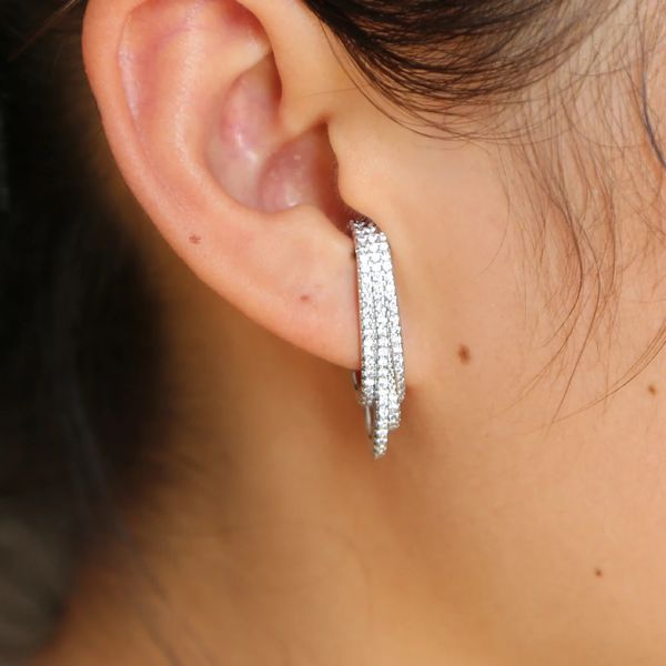 Goujon couleur argent micro pavé cz boucle d'oreille conception longue haut bouton oreille goujons cuivre plomb nickel gratuit Chic boucles d'oreilles 231113