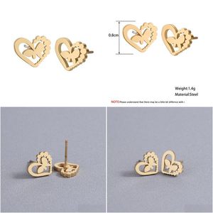 Stud Eenvoudige Vlinder Glad Mini Klein Dier Hart Oorbel Voor Vrouwen Kraakbeen Tragus Piercing Tiny Drop Levering Sieraden Oorbellen Dhr0A