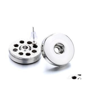 Stud Simple Sier plateado 12 mm 18 mm Pendientes de botón a presión para mujeres Hombres Botones Botones Joyería Drop Entrega Dhrjk