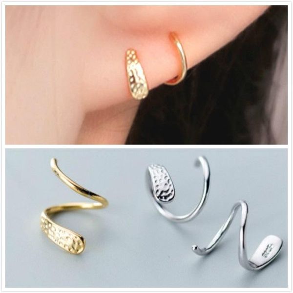 Stud Simple Winding Boucles d'oreilles pour les femmes Snake Gold Earring Party Fashion Jewelry GiftStud