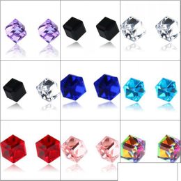 Stud Minceur Boucles D'oreilles Zircon Cube Magnétique Pour Femmes Hommes Eau Forme Santé Perdre Du Poids Oreille Bijoux Drop Delivery Dhgarden Dholg