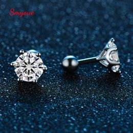 Stud Smyoue 022ct Rosca Tornillo Studs Pendientes para mujer D Prueba incolora Pasada Laboratorio Creado Pendiente de diamante S925 Plata 221119