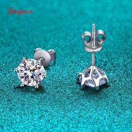 Stud Smyoue Certified 2CT D Color Studs oorbellen voor vrouwen Witgoud S925 Sterling Silver Brilliant Lab Diamond Earring 230301