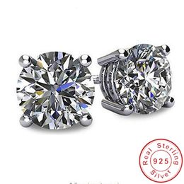 Stud Solitaire 3ct Lab Diamond Gemstone Pendiente 100% Real 925 Joyería de plata esterlina Pendientes de boda de compromiso para mujeres hombres 221119