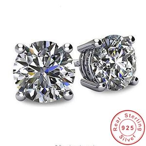 Stud Solitaire 3ct Lab Diamond Gemstone Boucles d'oreilles 100% Réel 925 bijoux en argent sterling Boucles d'oreilles de fiançailles de mariage pour femmes hommes 221119